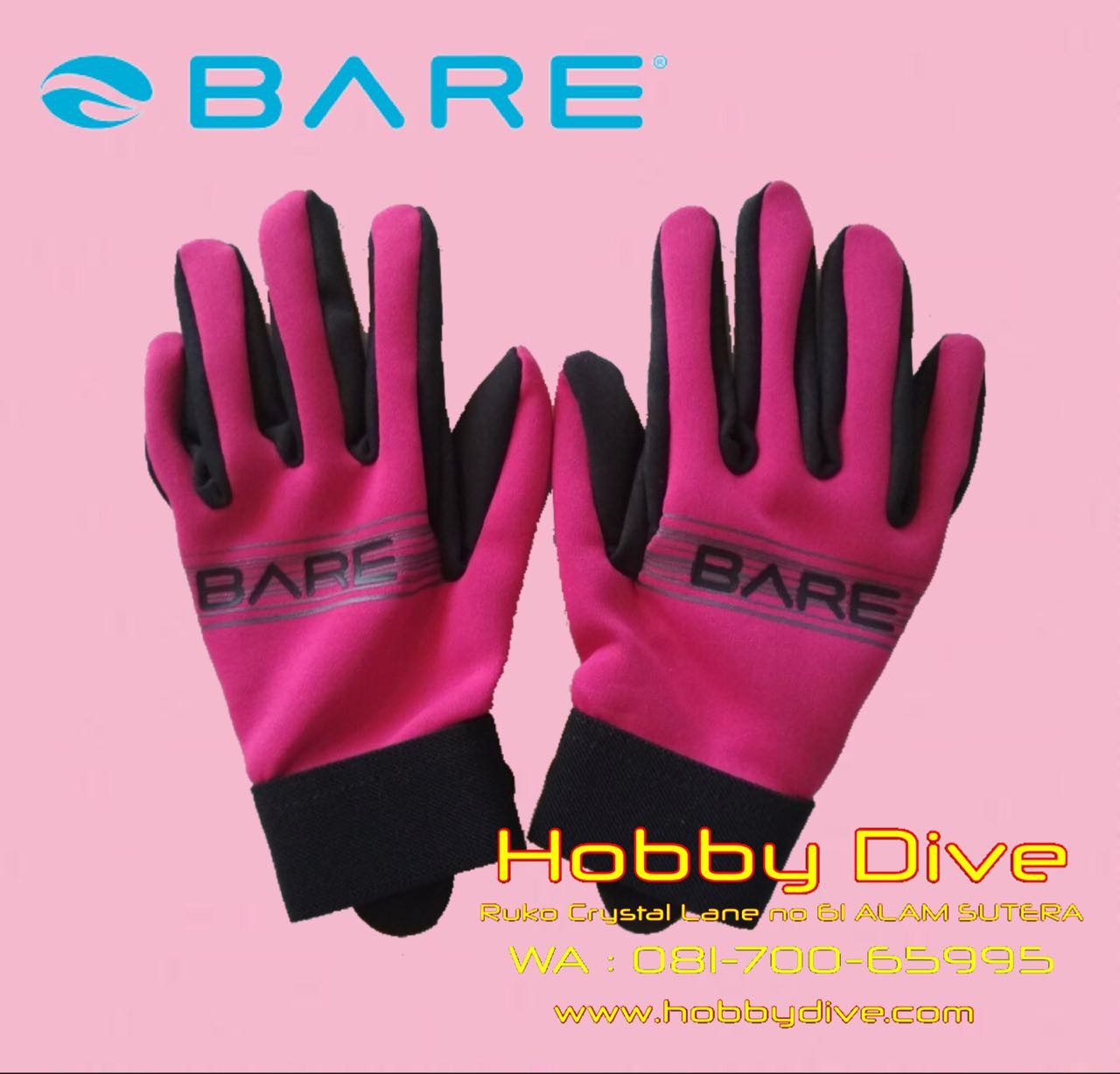 BARE 2MM TROPIC SPORT GLOVE AMARA RED GL-02