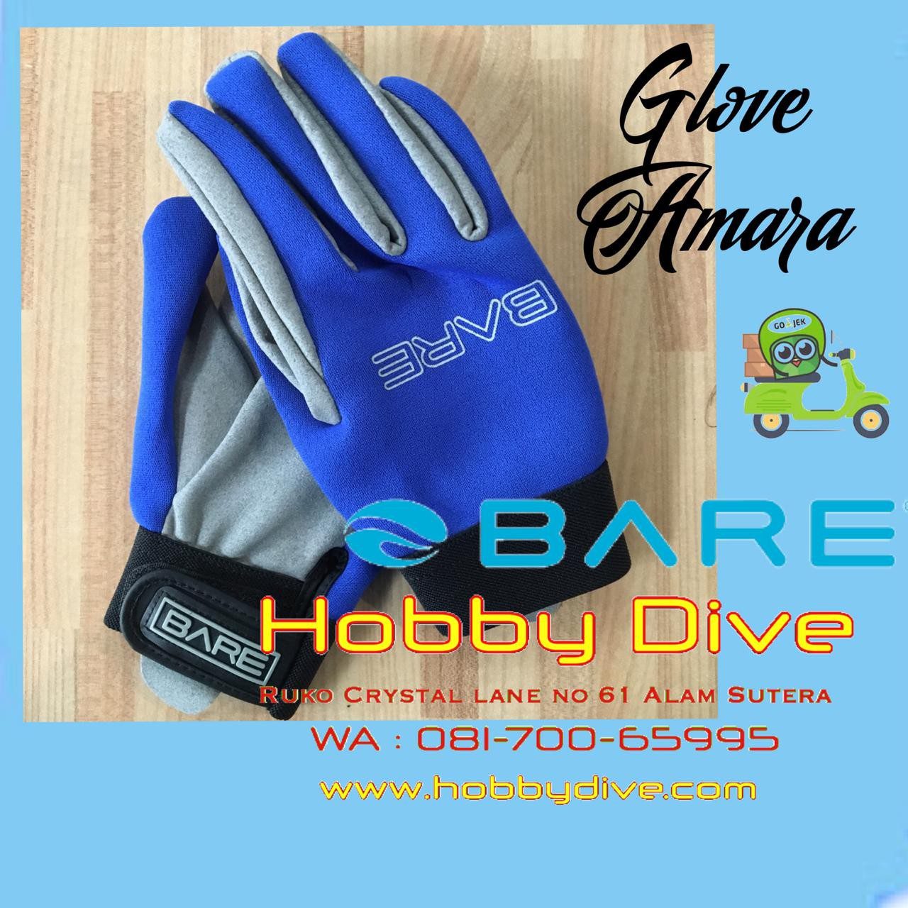 BARE 2MM TROPIC SPORT GLOVE AMARA RED GL-02